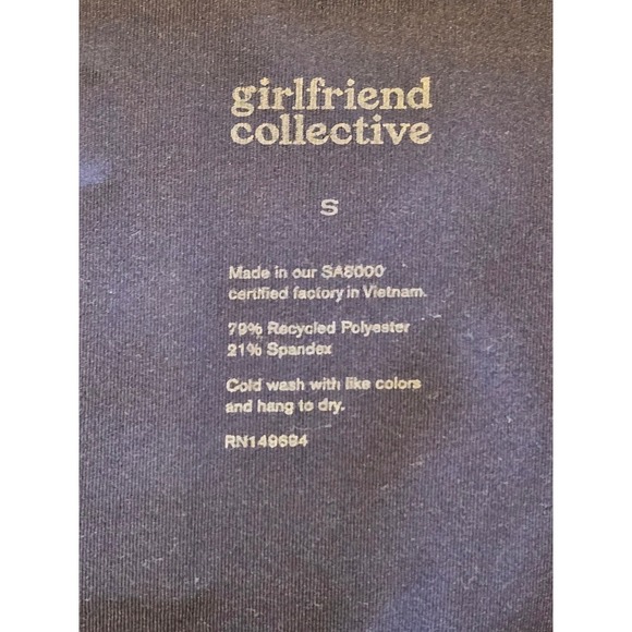 Girlfriend Collective Navy Blue High Rise Full Length Leggings - Size S - Picture 7 of 7